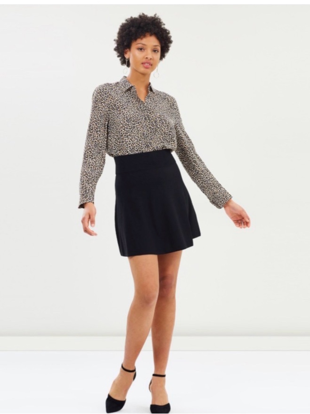 J. Crew Black Fit-and-Flare Mini Skirt